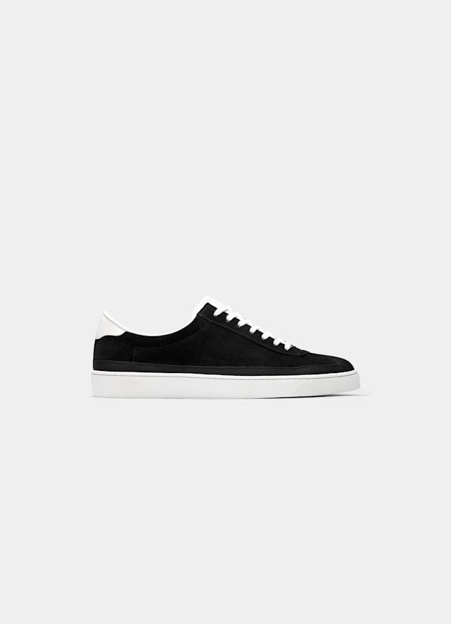 SUITSUPPLY Italian Calf Suede Black Sneaker