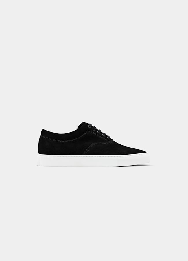 SUITSUPPLY Italian Calf Suede Black Sneaker