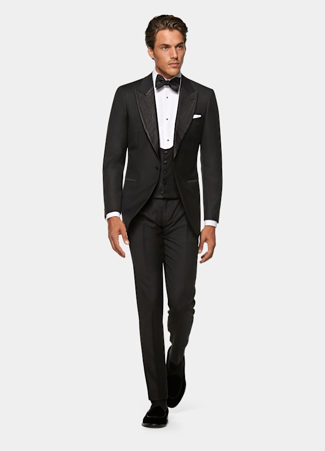 SUITSUPPLY Pure S110's Wool by Vitale Barberis Canonico, Italy Black Lazio Tuxedo