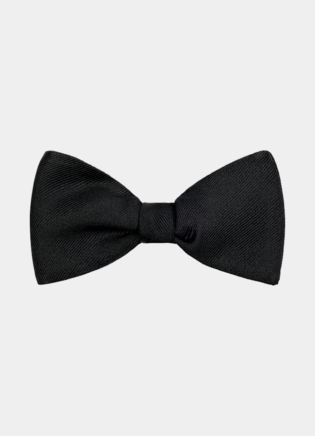 SUITSUPPLY Pure Silk Black Self-tie Gros Grain Bow Tie