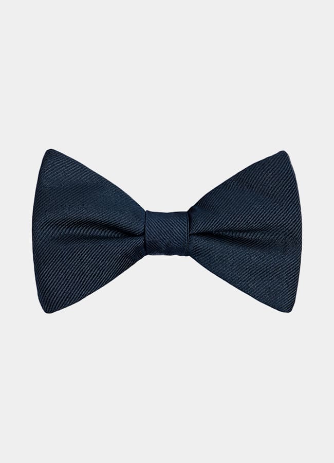 SUITSUPPLY Pure Silk Navy Pre-tied Gros Grain Bow Tie