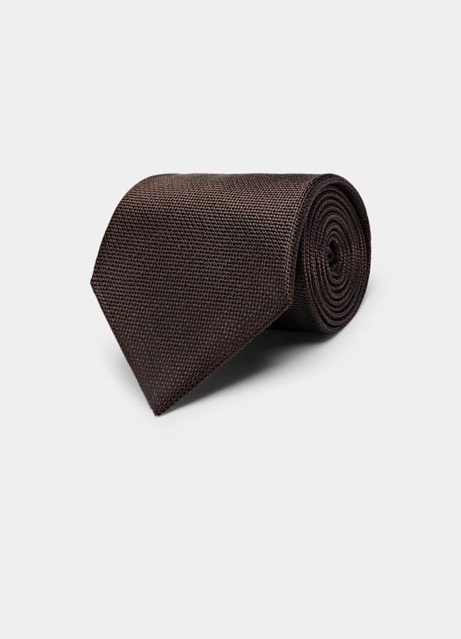 SUITSUPPLY Pure Silk Brown Tie