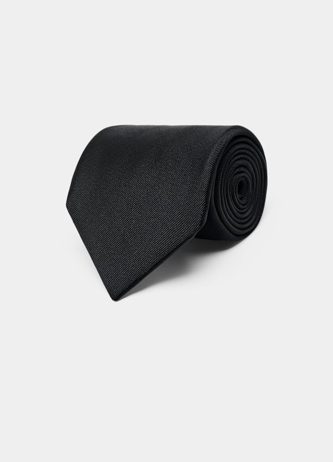 SUITSUPPLY Pure Silk Black Tie