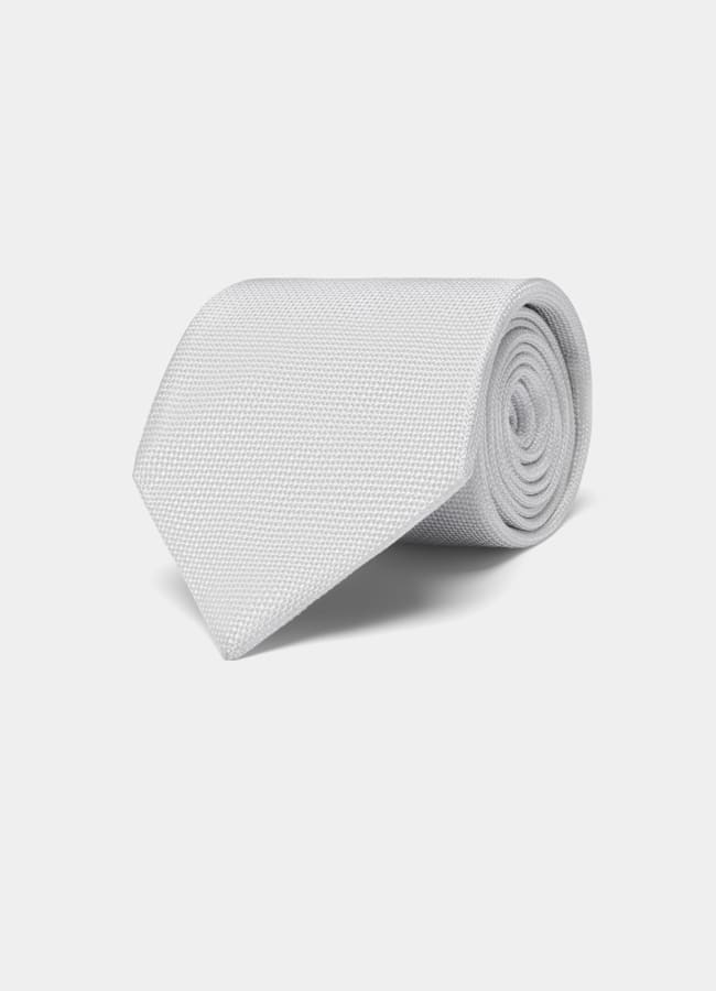 SUITSUPPLY Pure Silk Light Grey Tie