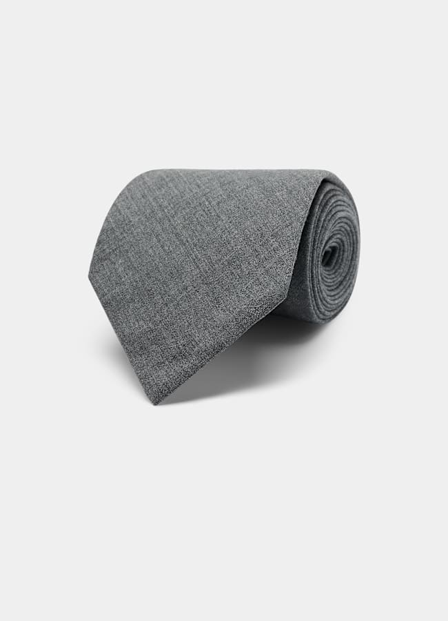SUITSUPPLY Pura lana de Vitale Barberis Canonico, Italia Corbata gris intermedio