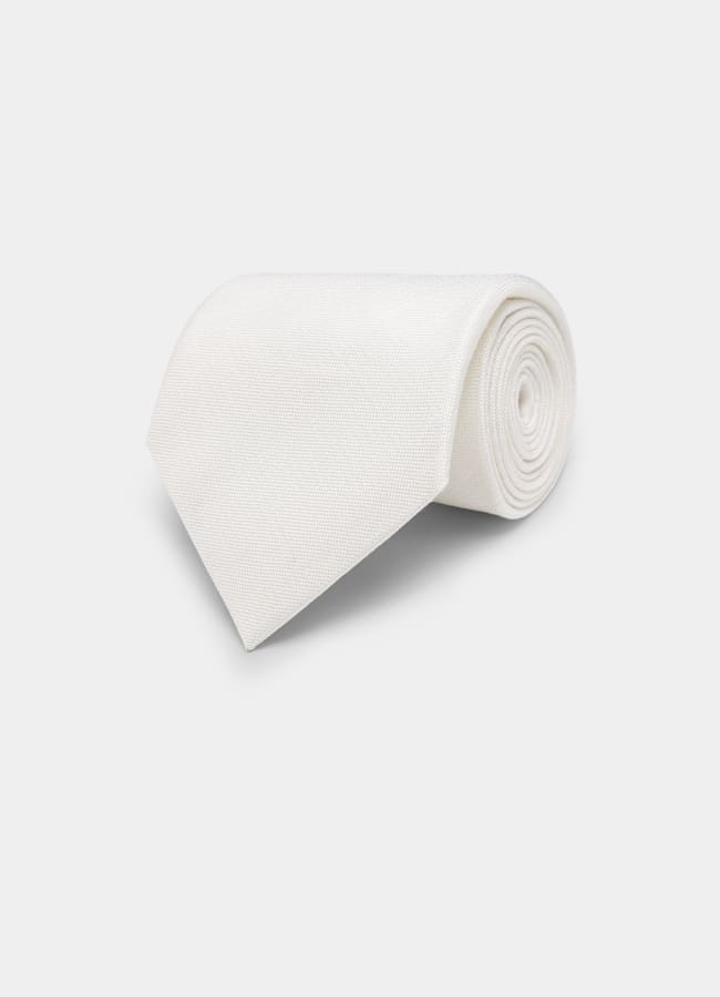 SUITSUPPLY Linen Silk Off-White Tie