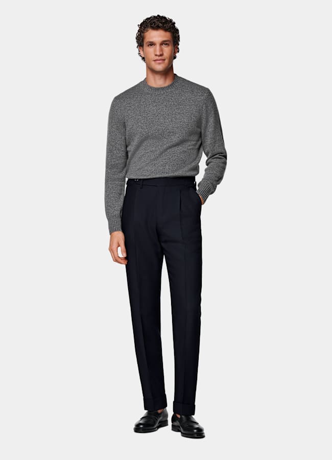 SUITSUPPLY All season Knitterfreie 4fach-Schurwolle von Rogna, Italien Anzughose navy Slim Leg Tapered