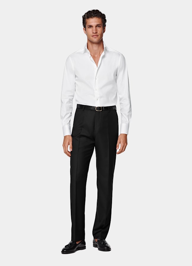 SUITSUPPLY All season Reine Schurwolle von Reda, Italien Schwarze Perennial Hose mit geradem Bein