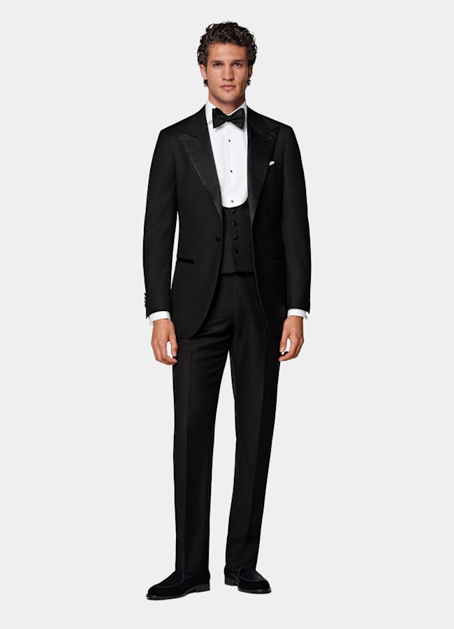 その他 TSJ SETUP SUITS BLACK M Black Tuxedo Waistcoat in Pure S110's Wool | SUITSUPPLY