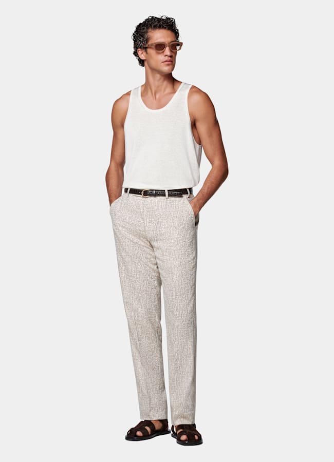 SUITSUPPLY Cotton Silk Off-White Knitted Tank Top