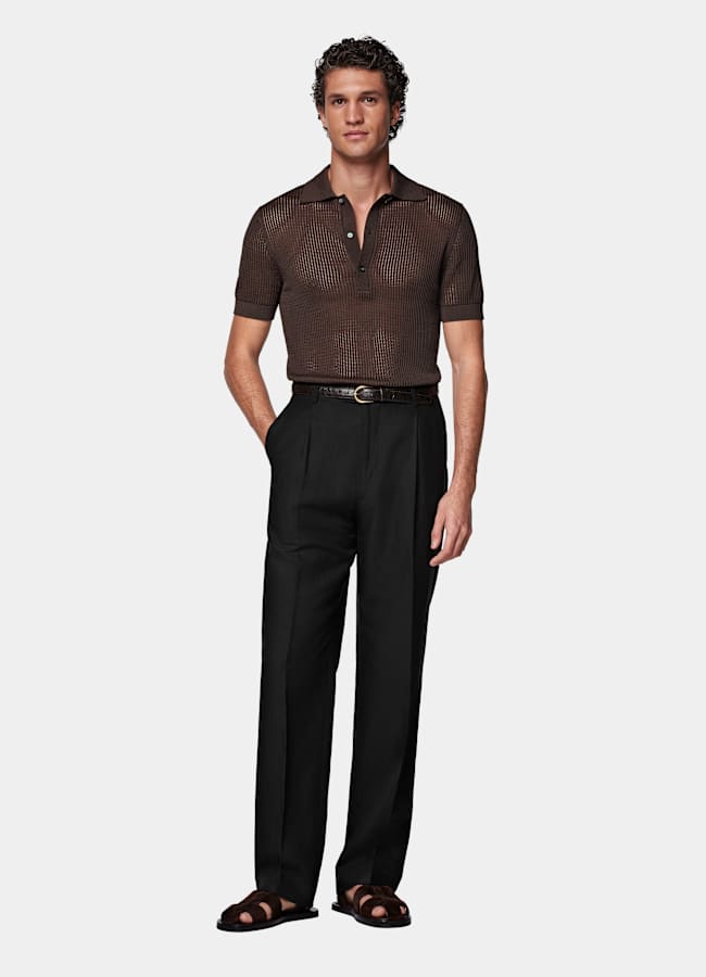 トップス feels. RESORT CROCHET POLO SHIRT BROWN RESORT CROCHET POLO SHIRT BROWN – FEELS.