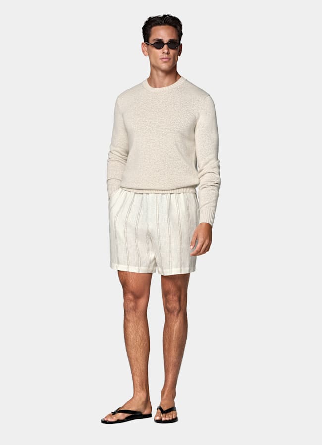 SUITSUPPLY Reine Baumwolle Rundhalspullover sand