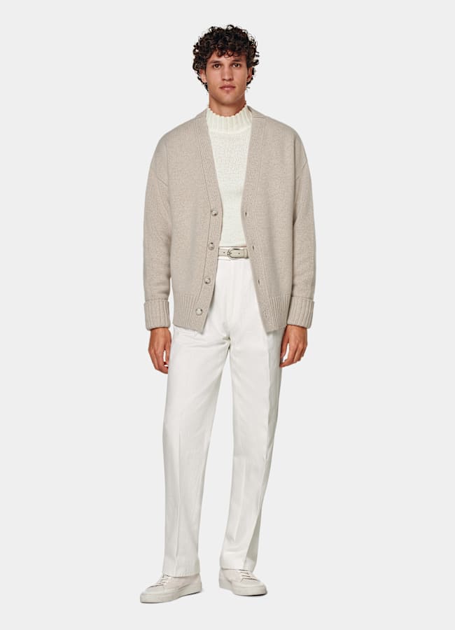 SUITSUPPLY Pure Wool Sand Merino Oversized Cardigan