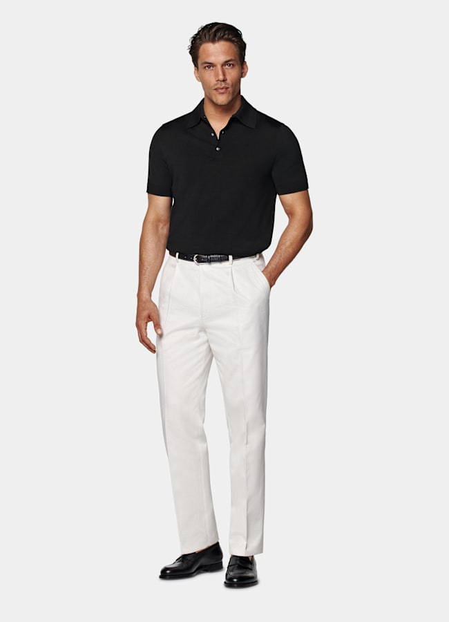 SUITSUPPLY Cotton Silk Black Polo