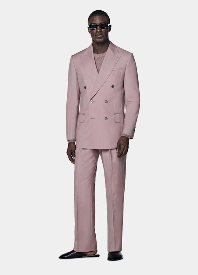 SUITSUPPLY All Season Wool Mohair by Rogna, Italy Purple Tailored Fit Milano Suit