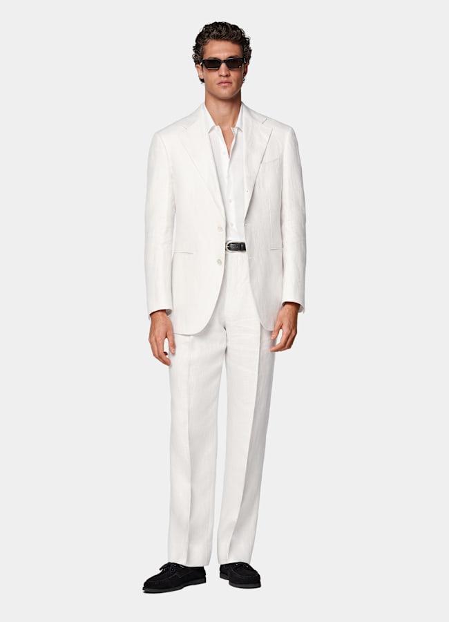 SUITSUPPLY Summer Pure Linen by Baird McNutt, United Kingdom Off-White Relaxed Fit Roma Suit