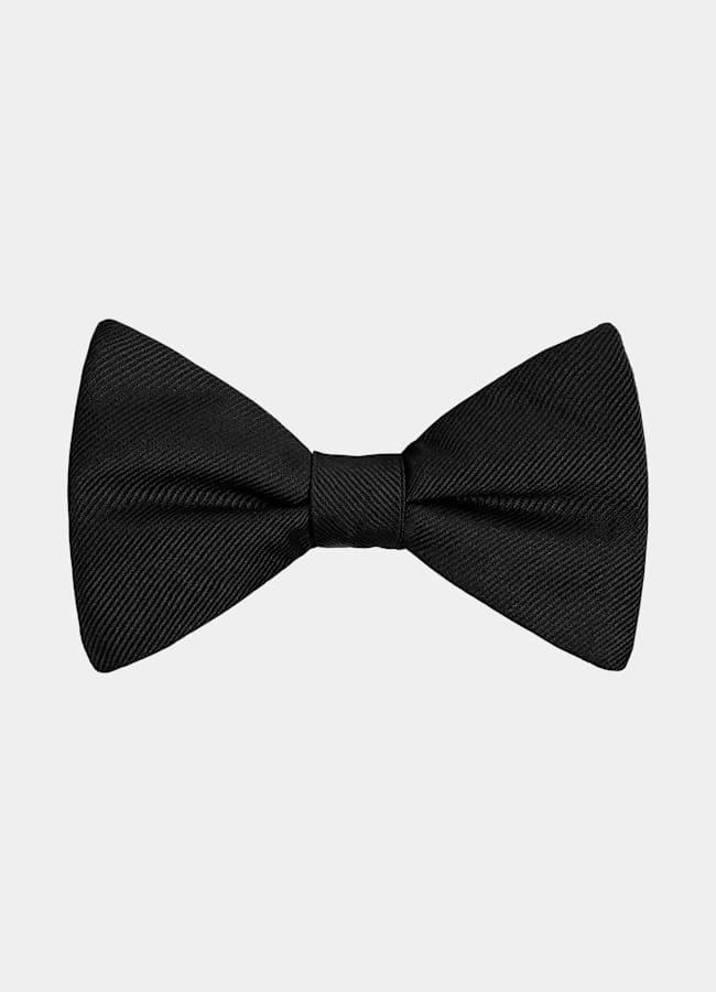 SUITSUPPLY Pure Silk Black Pre-tied Gros Grain Bow Tie