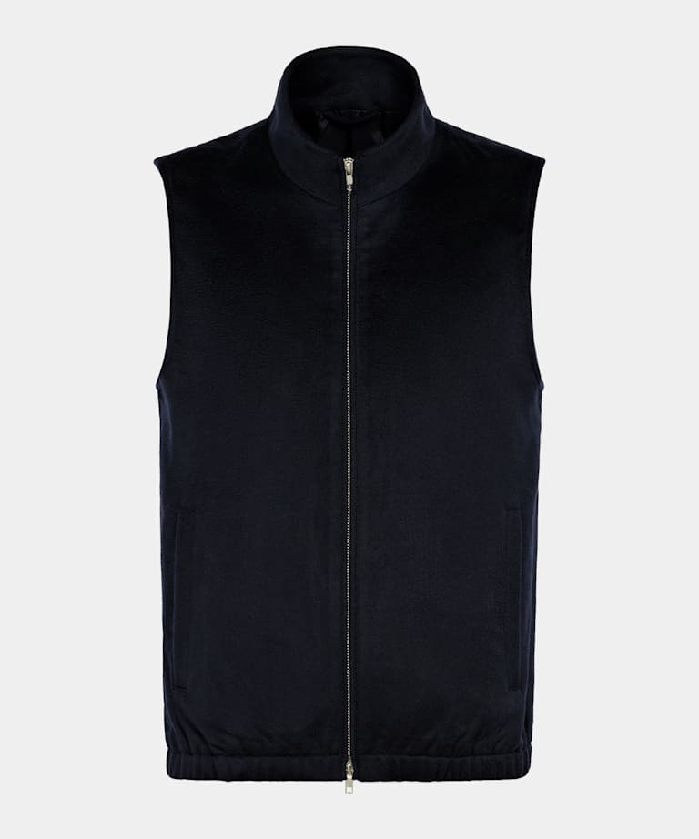 Veste sans manches zippée bleu marine