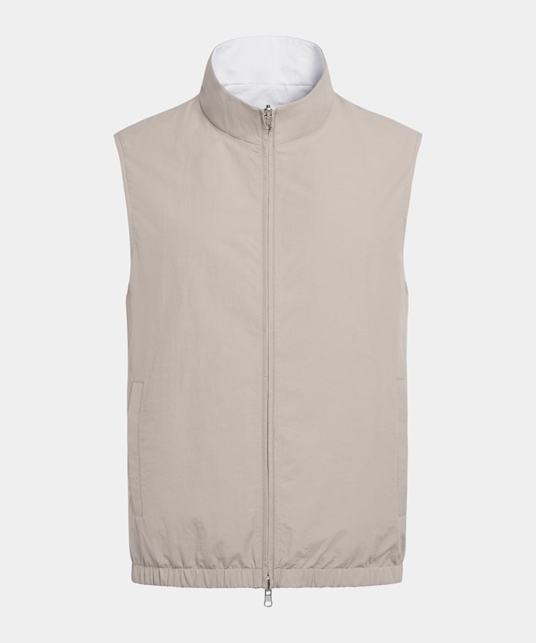 Chaleco reversible gris topo claro