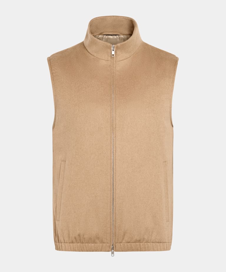 Veste sans manches zippée marron moyen