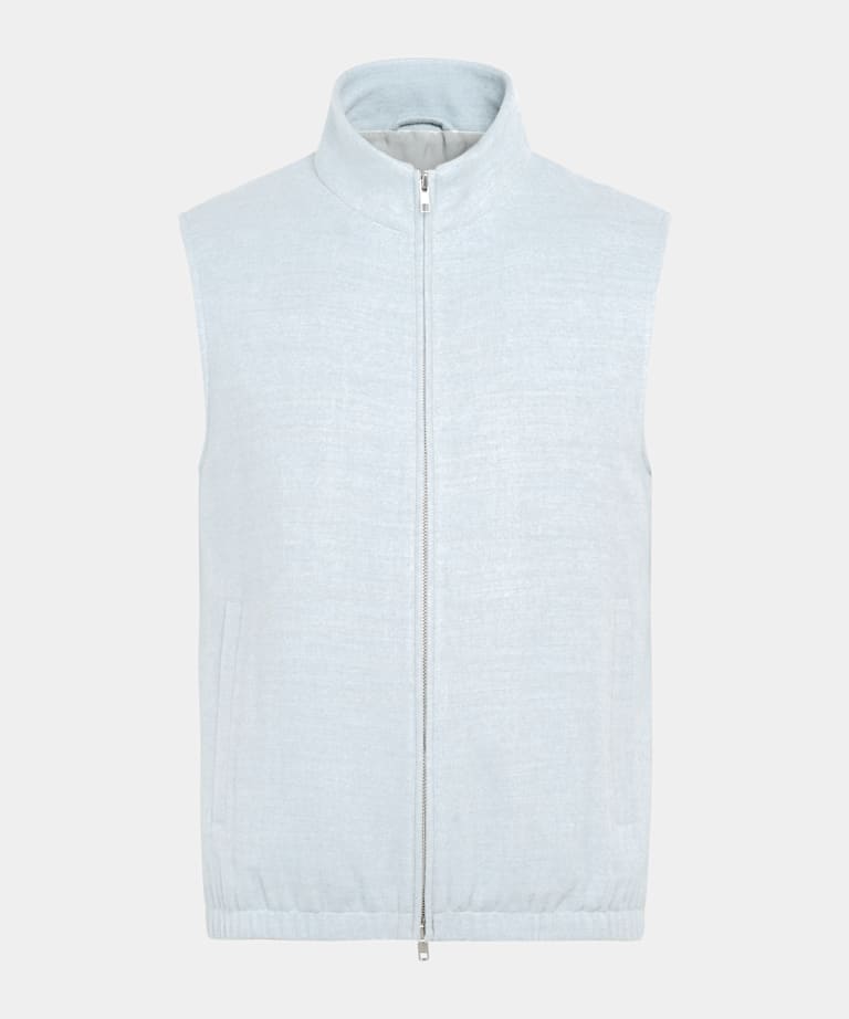 Veste sans manches zippée bleu clair