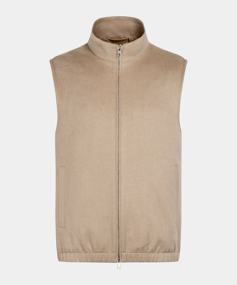 Mid Brown Zip Vest