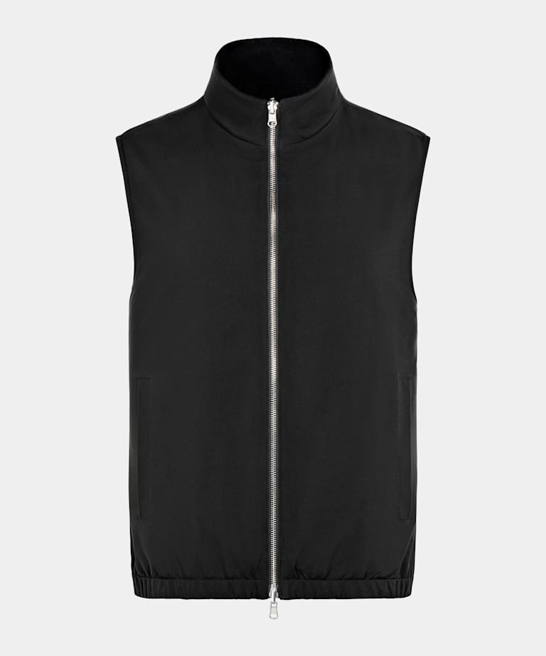 Black Reversible Zip Vest