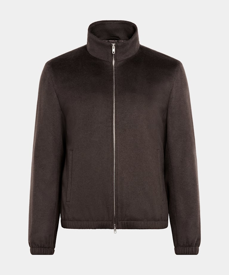 Dark Brown Bomber Jacket