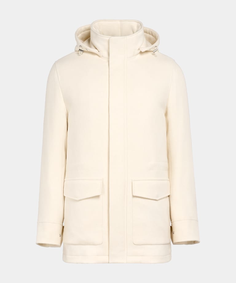 Parka acolchada color crudo