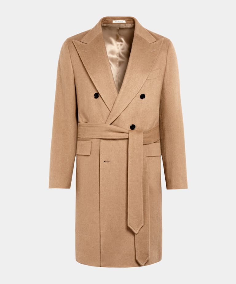 Mid Brown Belted Overcoat