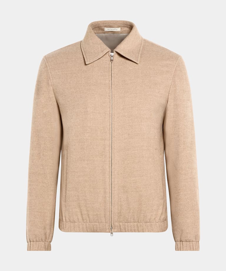 Light Brown Bomber Jacket