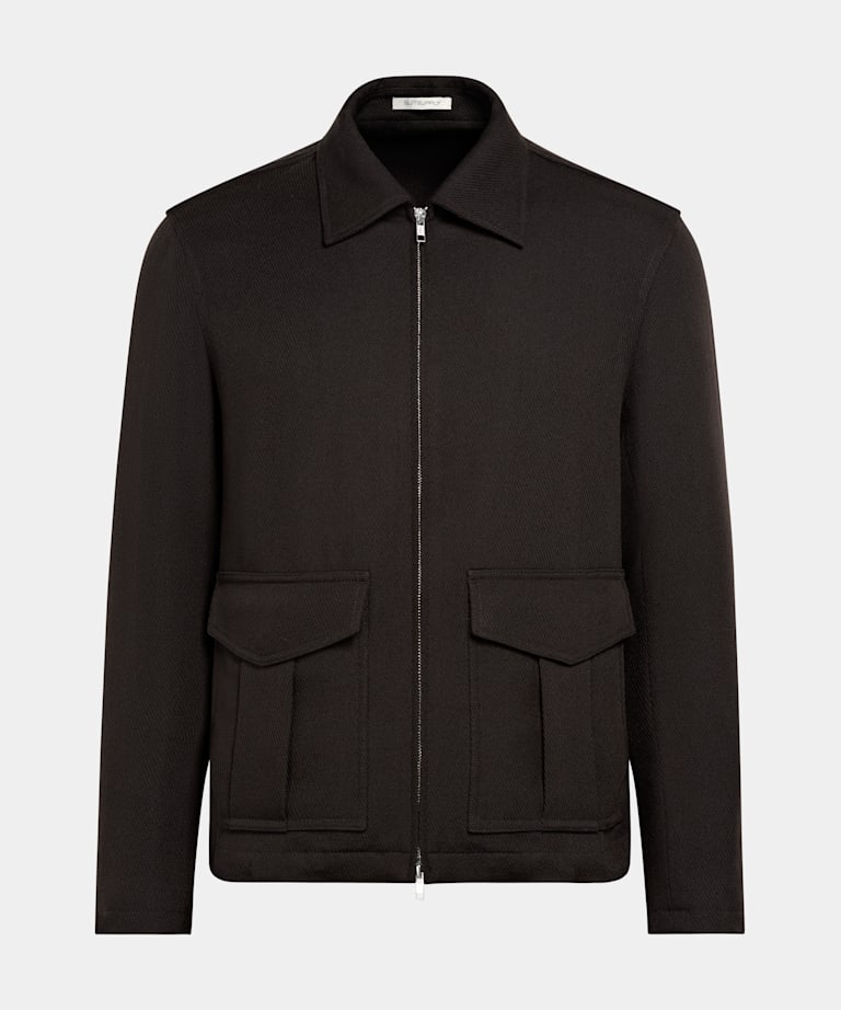 Dark Brown Bomber Jacket