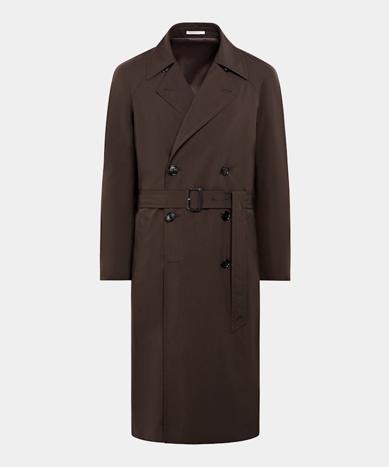 Dark Brown Belted Trench Coat