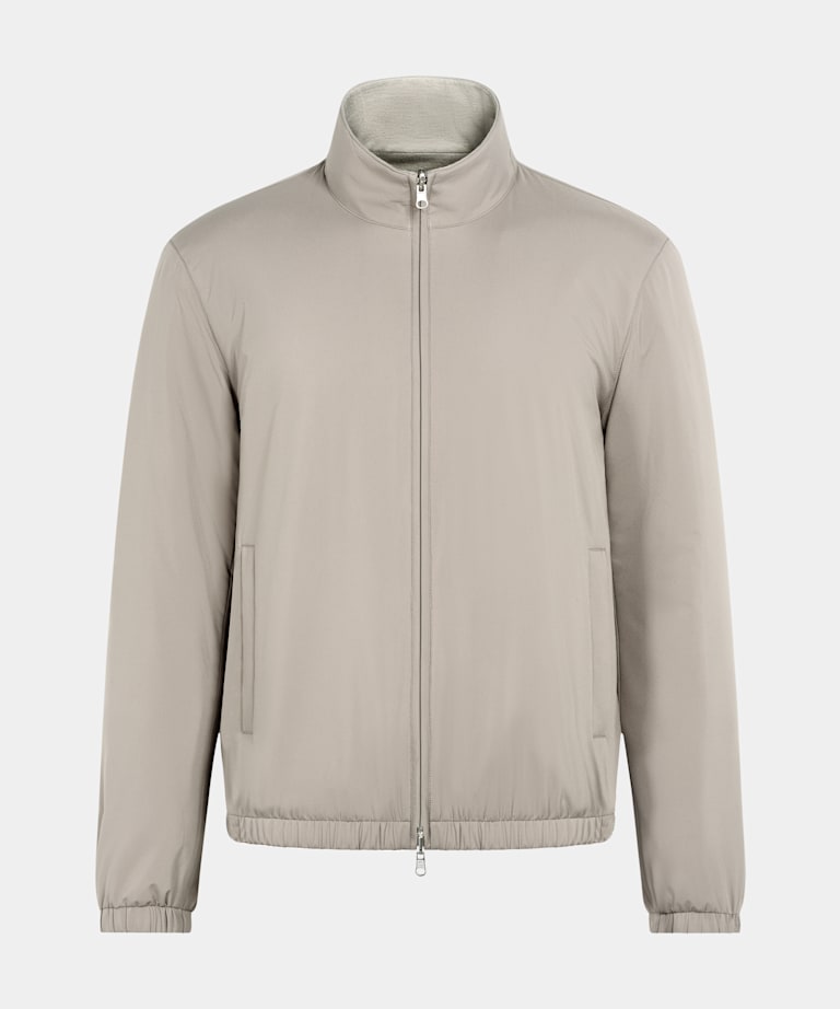 Taupe Reversible Bomber Jacket