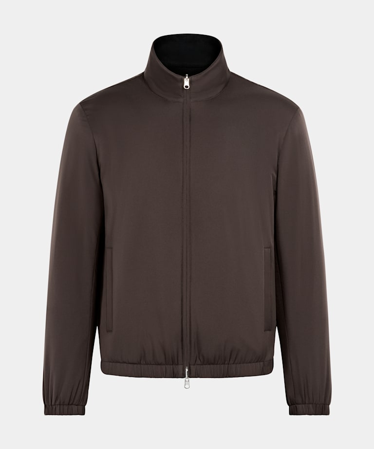 Dark Brown Reversible Bomber Jacket