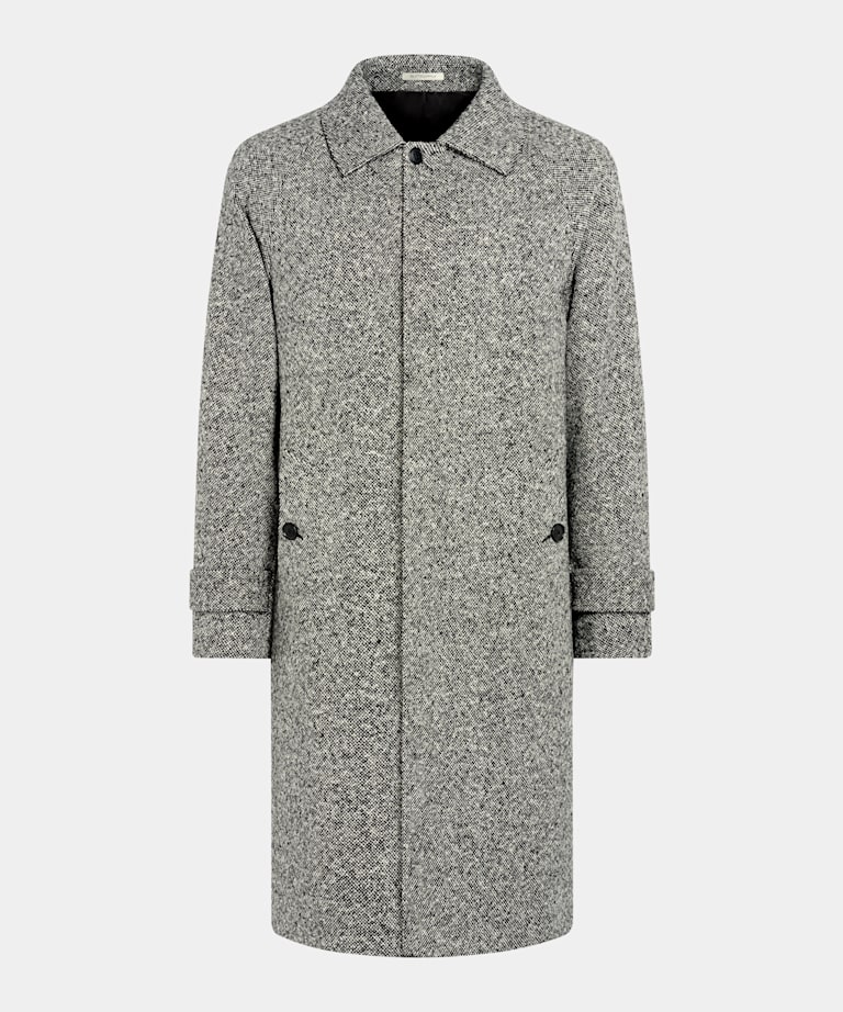 Black Relaxed Raglan Overcoat