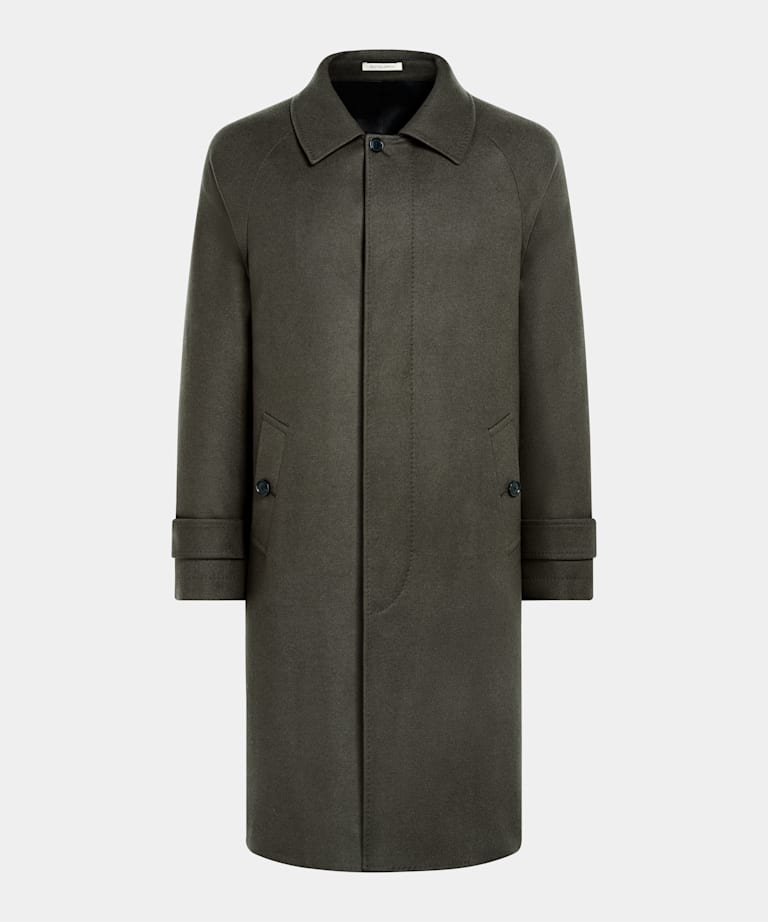 Green Relaxed Raglan Overcoat