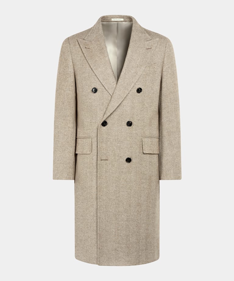 Green Herringbone Overcoat