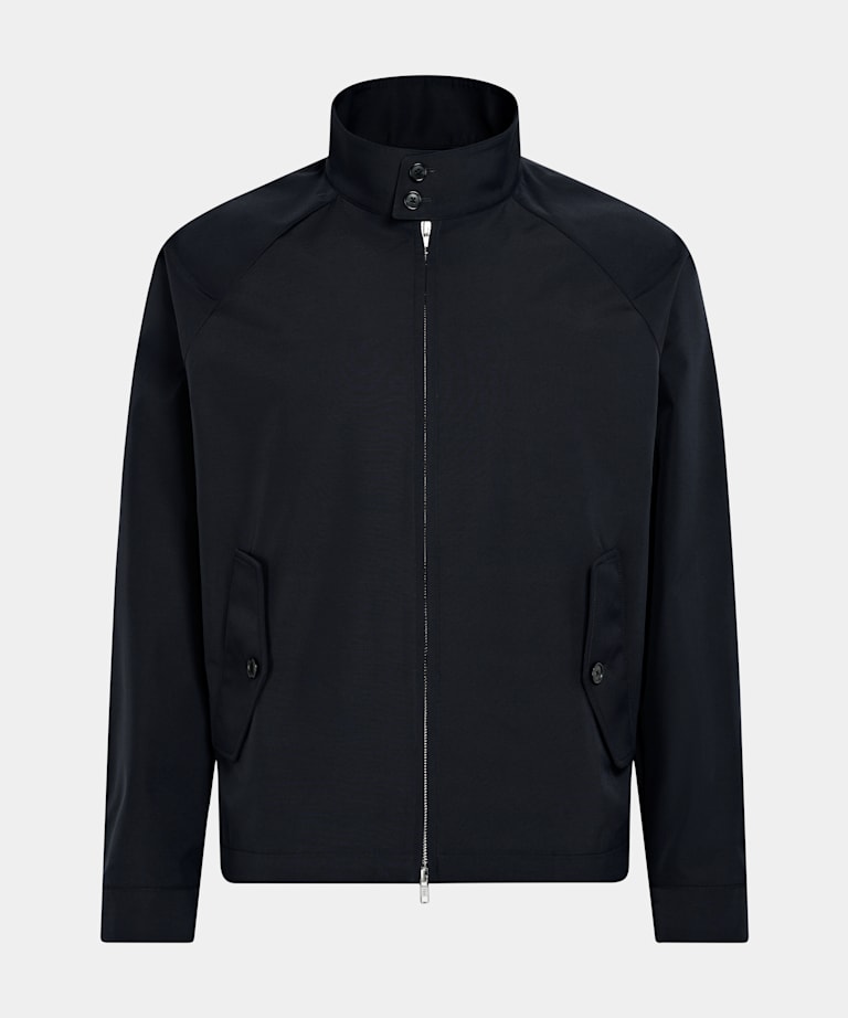 Chaqueta bomber azul marino ragl&aacute;n