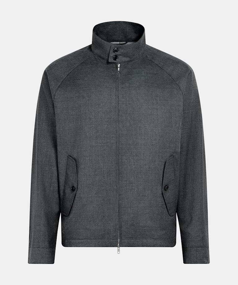 Dark Grey Raglan Bomber Jacket