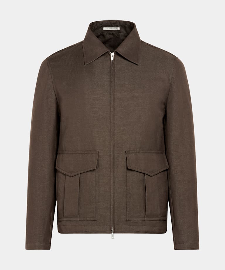 Dark Brown Bomber Jacket