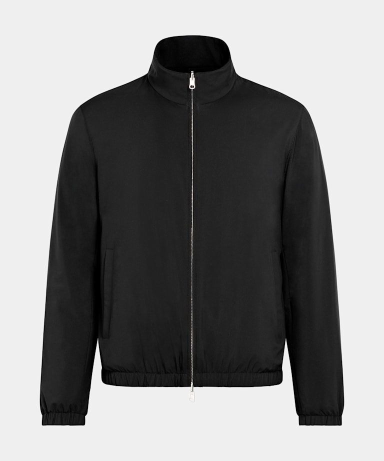 Black Reversible Bomber Jacket