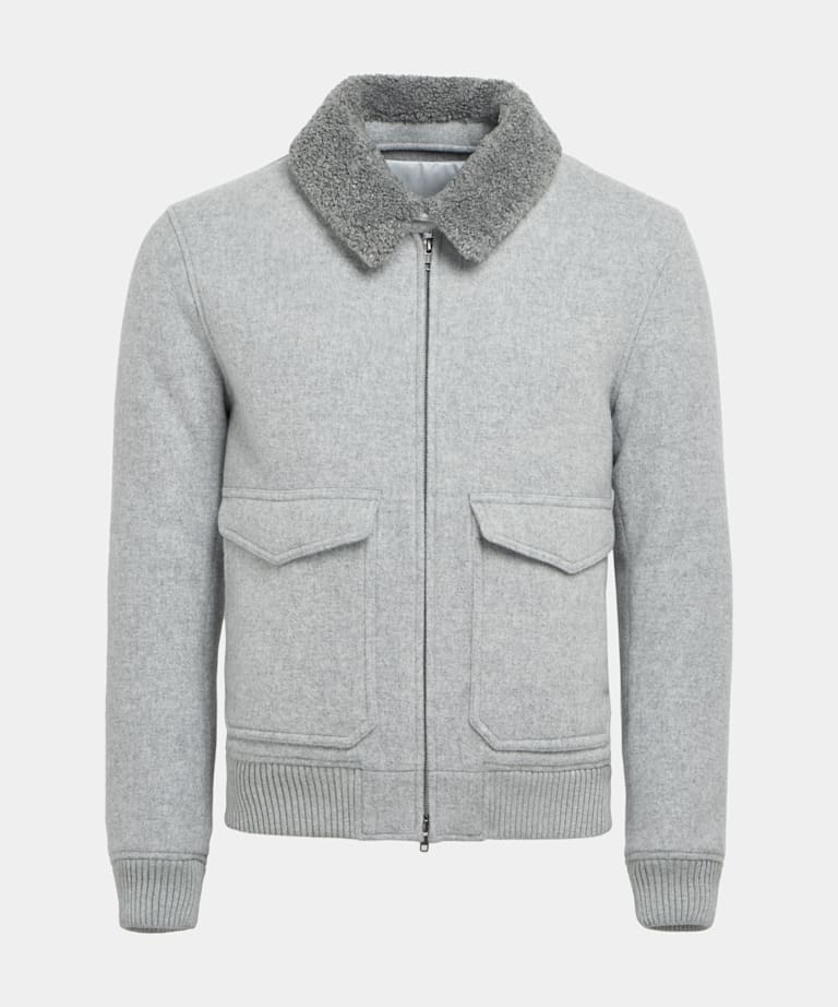 Light Grey Bomber Jacket