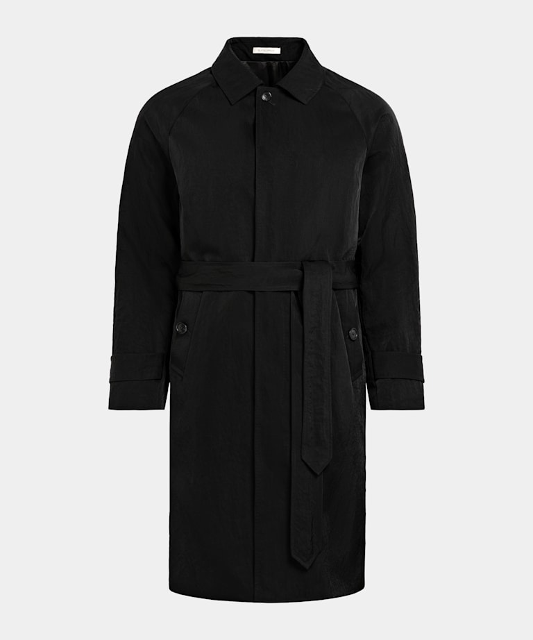 Black Belted Trench Coat