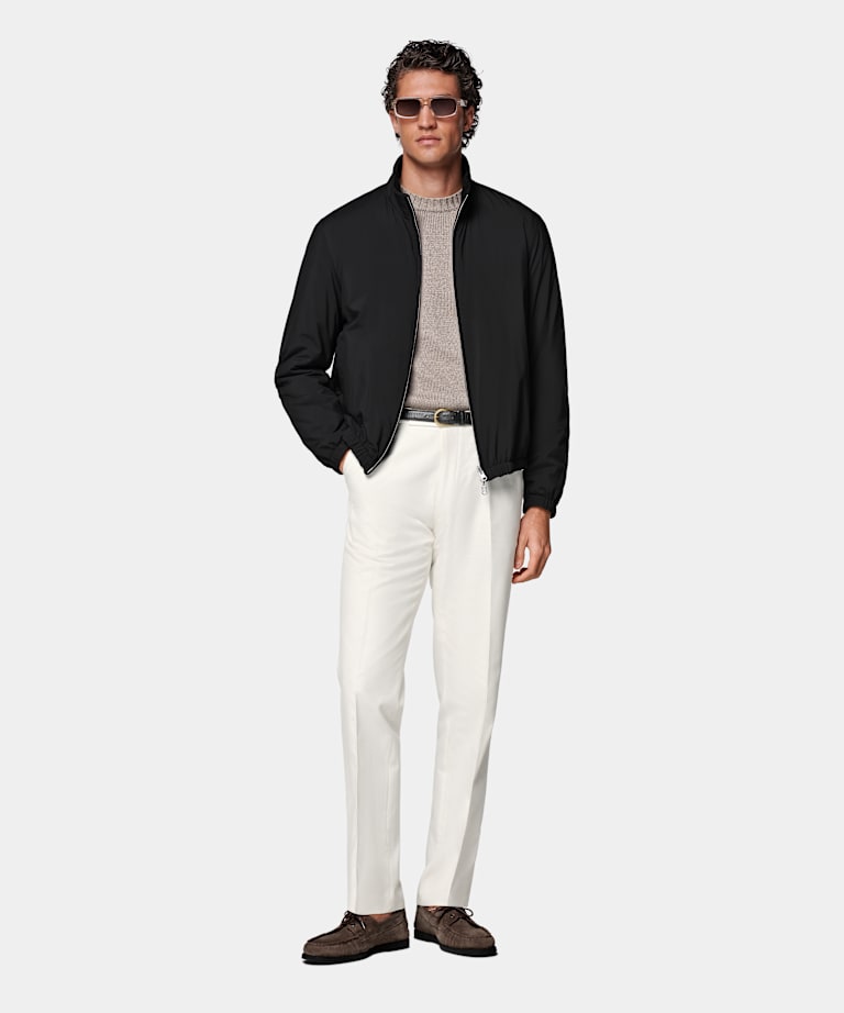 Black Reversible Bomber Jacket