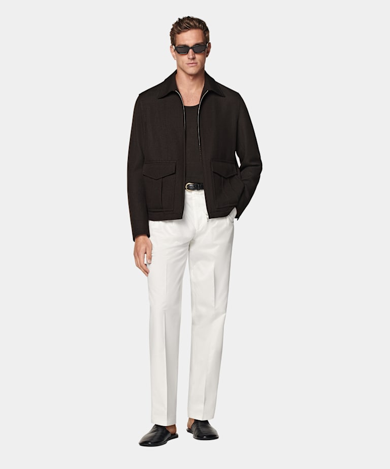 Dark Brown Bomber Jacket