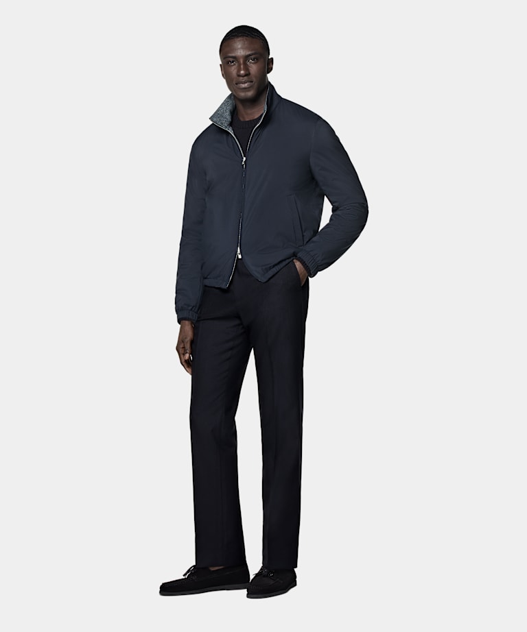 Navy Reversible Bomber Jacket