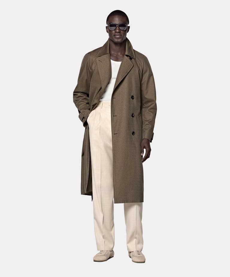 Gabardina verde medio