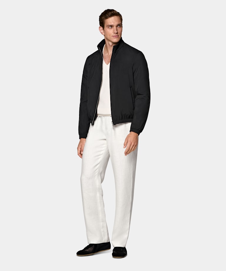 Black Reversible Bomber Jacket