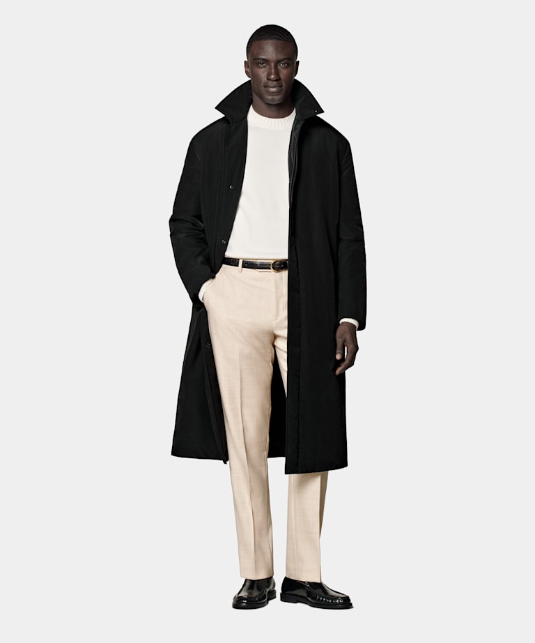 Black Padded Overcoat